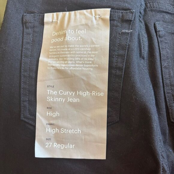 NWT Everlane The Curvy High Rise Skinny Jean in Black | 27 - Picture 5 of 8
